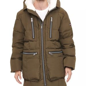 NWOT Tommy Hilfiger Men's Heavyweight Quilted Sherpa Hooded Parka